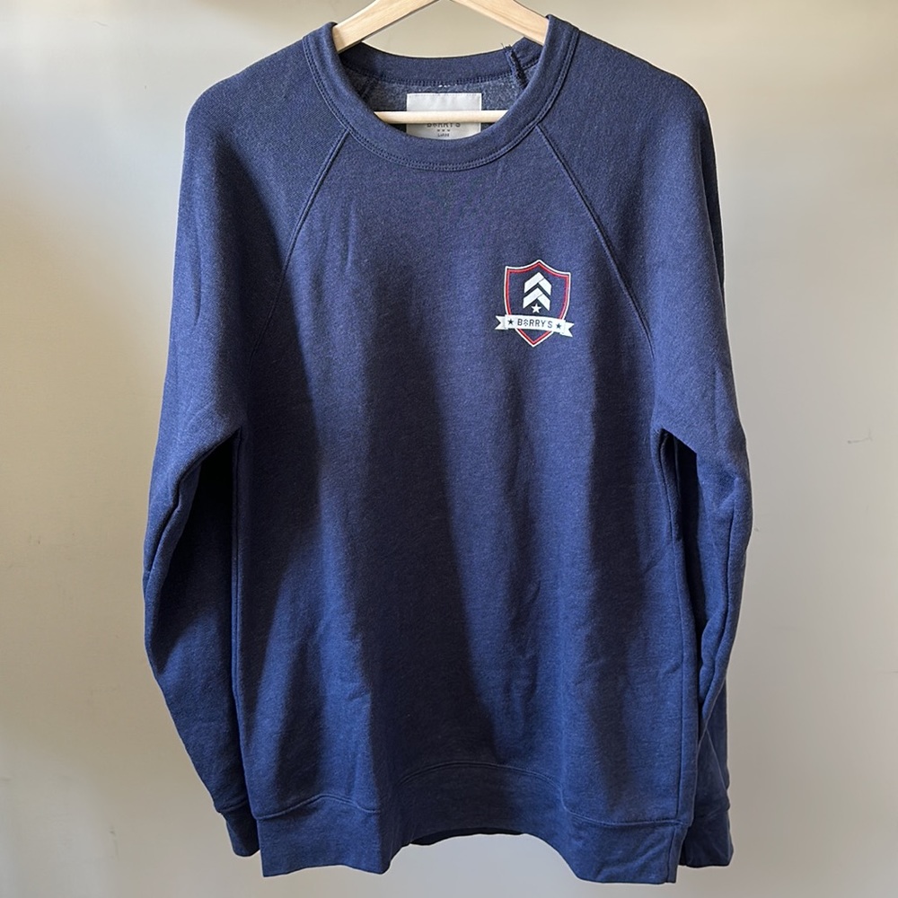 New Barry's Bootcamp Higher Education crew neck pullover oversized sweatshirt